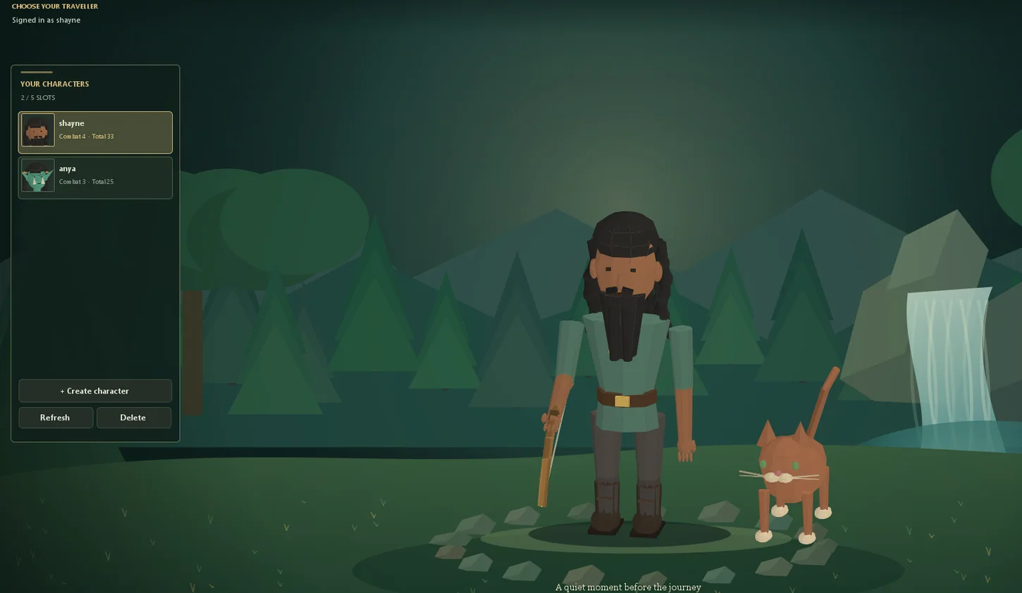 Avashalon world with NPCs and quest interface
